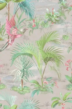Pip Studio Vliestapete|Palm Scene Vliestapete Grau