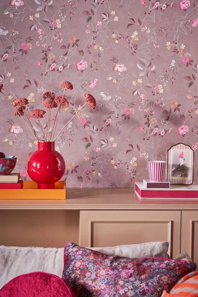 Pip Studio Vliestapete|Tokyo Blossom Vliestapete Rosa Mauve Violett