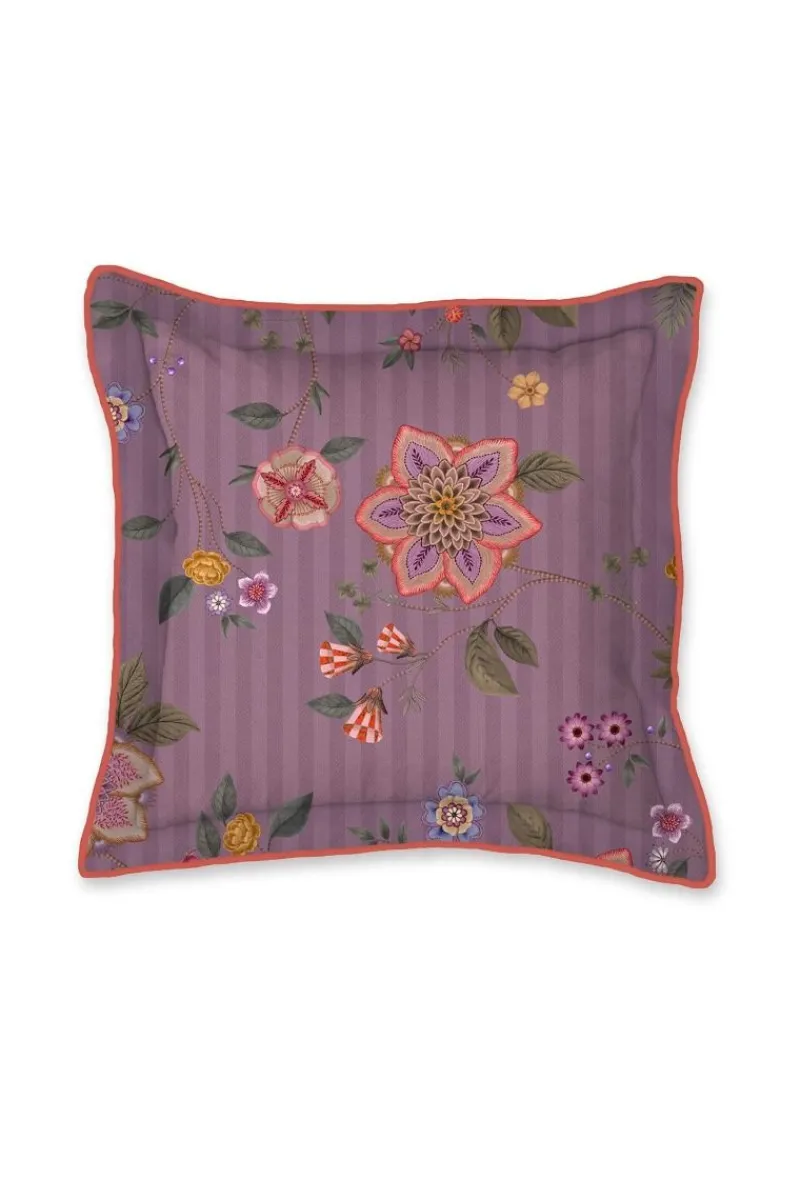 Pip Studio Zierkissen|Bettkissen|Quadratisches Zierkissen Flores Bailando Purpur Violett