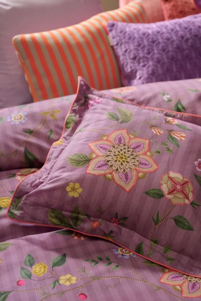 Pip Studio Zierkissen|Bettkissen|Quadratisches Zierkissen Flores Bailando Purpur Violett