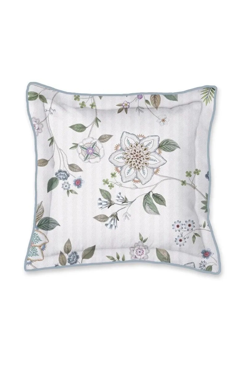 Pip Studio Zierkissen|Bettkissen|Quadratisches Zierkissen Flores Bailando Gebrochen Weiss Gebrochen Weiß