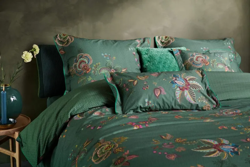 Pip Studio Zierkissen|Bettkissen|Quadratisches Zierkissen Quilty Dreams Grün