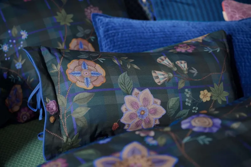 Pip Studio Zierkissen|Bettkissen|Rechteckige Zierkissen Flores Felices Dunkelblau