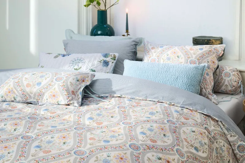 Pip Studio Zierkissen|Bettkissen|Rechteckige Zierkissen Ornamento Ramo Weiss Mehrfarbig