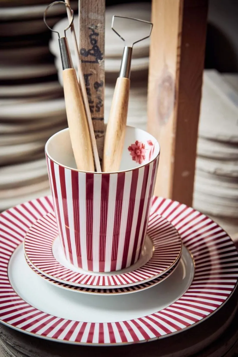 Pip Studio Essteller|Royal Stripes Essteller Dunkel 26.5cm Rosa