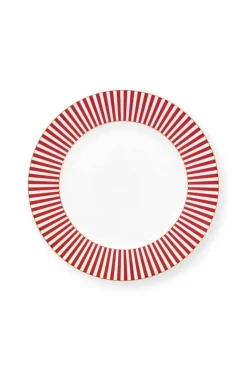 Pip Studio Frühstücksteller|Royal Stripes Frühstücksteller Dunkel 21cm Rosa