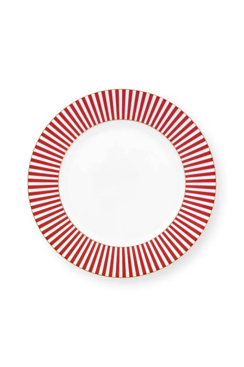 Pip Studio Frühstücksteller|Royal Stripes Frühstücksteller Dunkel 21cm Rosa