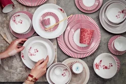 Pip Studio Frühstücksteller|Royal Stripes Frühstücksteller Dunkel 21cm Rosa