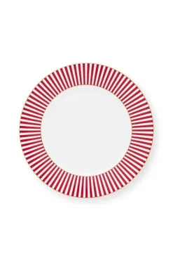 Pip Studio Gebäckteller|Royal Stripes Gebäckteller Dunkel 17cm Rosa