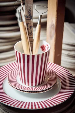 Pip Studio Gebäckteller|Royal Stripes Gebäckteller Dunkel 17cm Rosa
