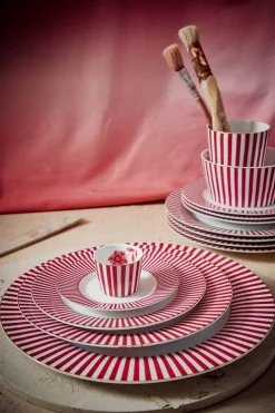 Pip Studio Gebäckteller|Royal Stripes Gebäckteller Dunkel 17cm Rosa