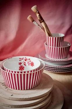 Pip Studio Schalen|Royal Stripes Schale Dunkel 12cm Rosa