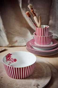 Pip Studio Schalen|Royal Stripes Schale Dunkel 15cm Rosa