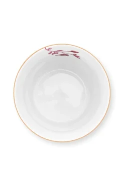 Pip Studio Teetassen|Porzellan Sets|Royal Stripes Tasse Blumen & Teebeutelablage Dunkel Rosa