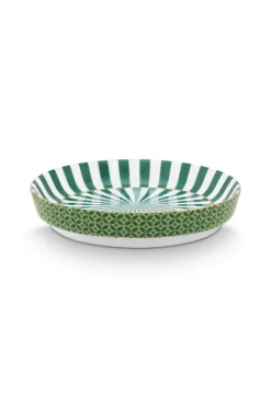 Pip Studio Porzellan Sets|Teetassen|Royal Stripes Tasse Blumen & Teebeutelablage Grün