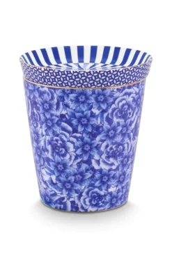 Pip Studio Porzellan Sets|Teetassen|Royal Stripes Tasse Blumen & Teebeutelablage Blau