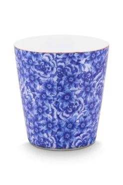 Pip Studio Porzellan Sets|Teetassen|Royal Stripes Tasse Blumen & Teebeutelablage Blau