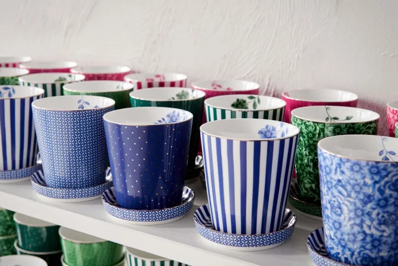 Pip Studio Porzellan Sets|Teetassen|Royal Stripes Tasse Fliesen & Teebeutelablage Blau