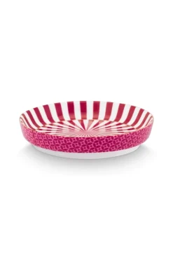 Pip Studio Porzellan Sets|Teetassen|Royal Stripes Tasse Punkte & Teebeutelablage Dunkel Rosa