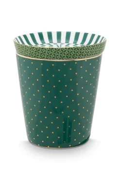 Pip Studio Porzellan Sets|Teetassen|Royal Stripes Tasse Punkte & Teebeutelablage Grün