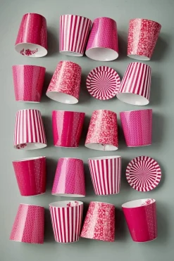 Pip Studio Porzellan Sets|Teetassen|Royal Stripes Tasse & Teebeutelablage Dunkel Rosa