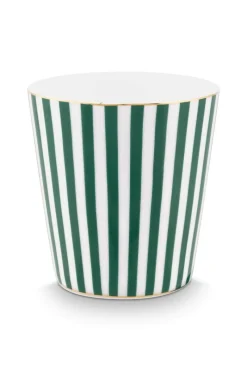 Pip Studio Porzellan Sets|Teetassen|Royal Stripes Tasse & Teebeutelablage Grün