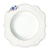 Pip Studio Tiefe Teller|Royal White Suppenteller Golden Dots 23,5 cm