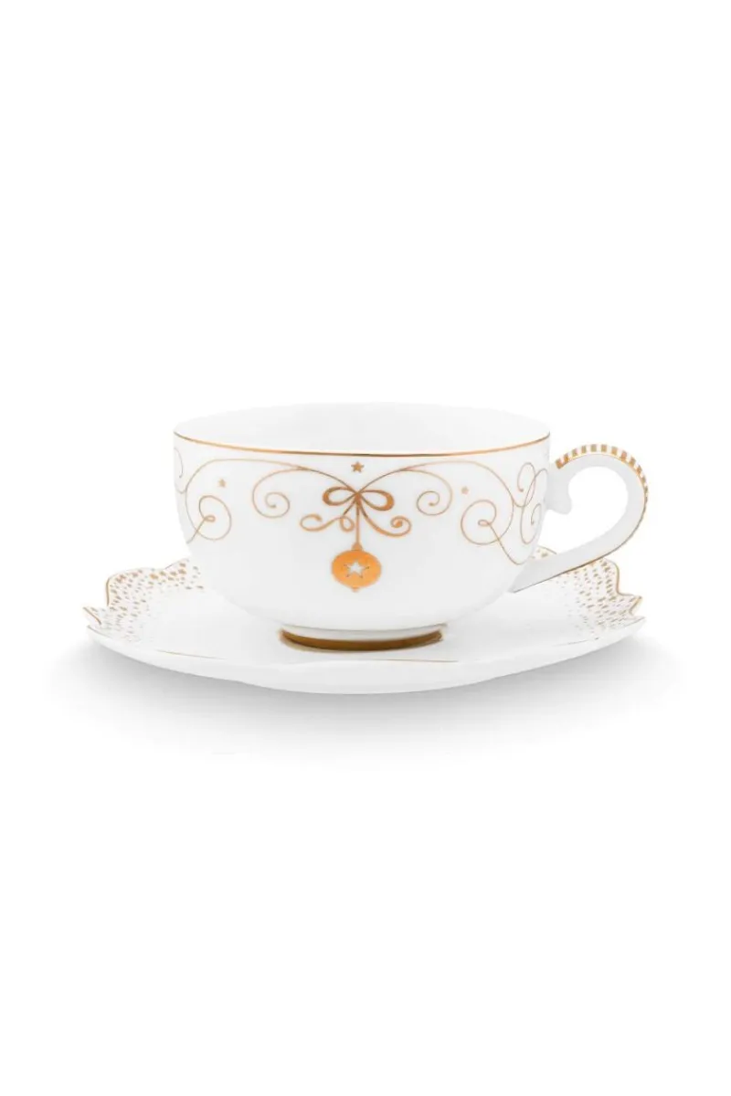Pip Studio Weihnachten|Cappuccino Tasse|Royal Winter White Cappuccino Tasse & Untertasse