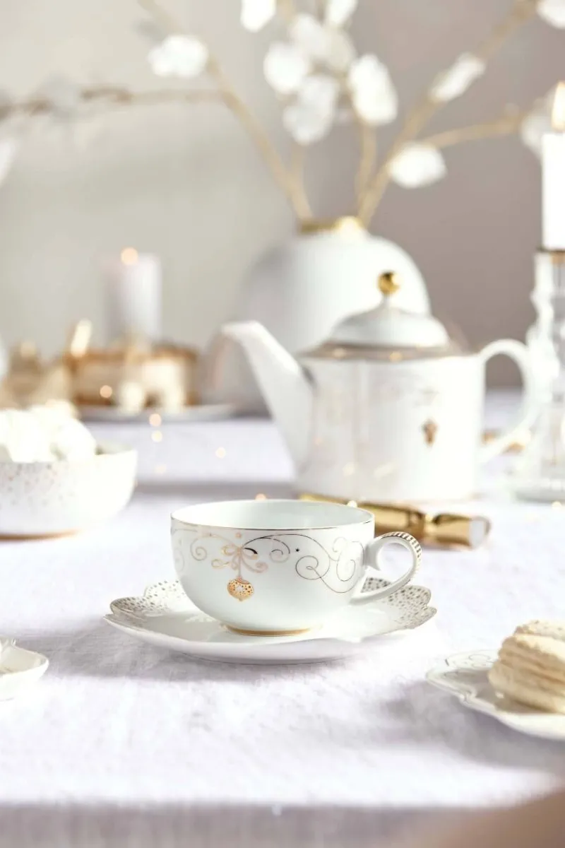 Pip Studio Weihnachten|Cappuccino Tasse|Royal Winter White Cappuccino Tasse & Untertasse
