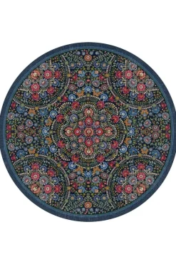 Pip Studio Runde Teppiche|Runde Teppich Il Ricamo by Pip Dunkel Blau