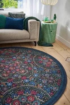 Pip Studio Runde Teppiche|Runde Teppich Il Ricamo by Pip Dunkel Blau