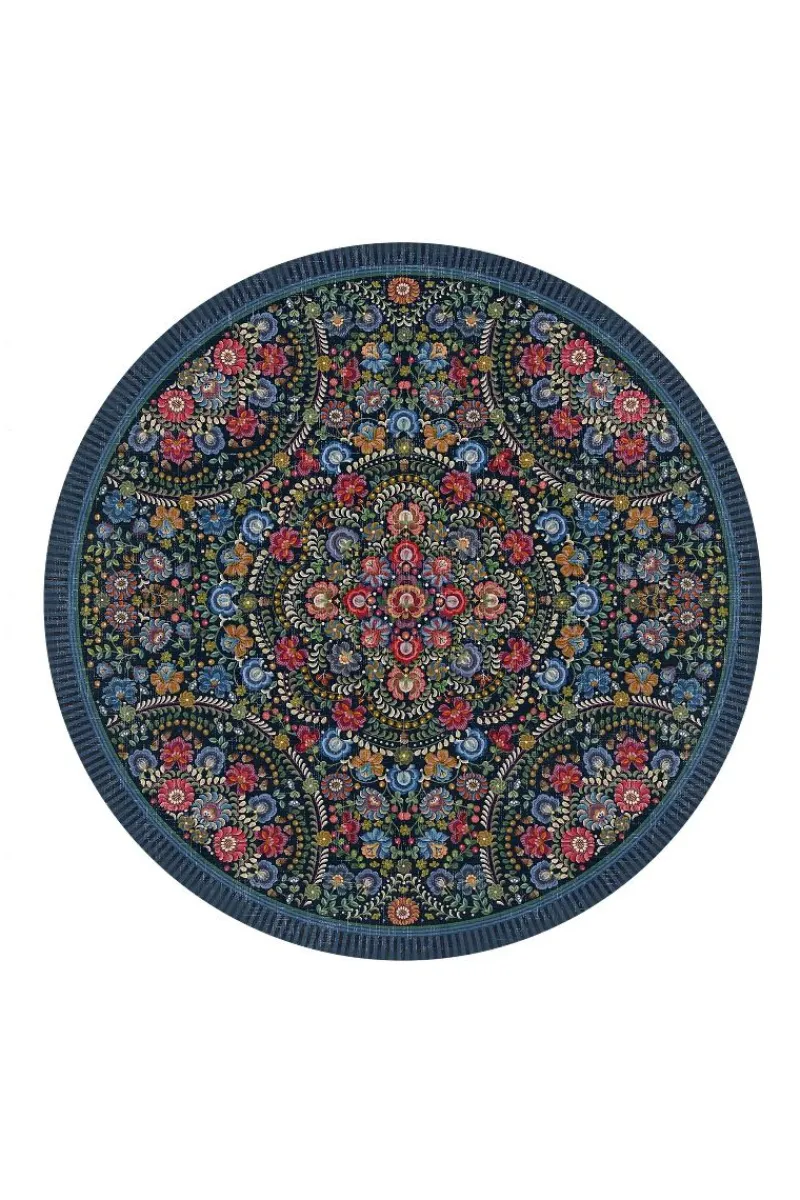Pip Studio Runde Teppiche|Runde Teppich Il Ricamo by Pip Dunkel Blau
