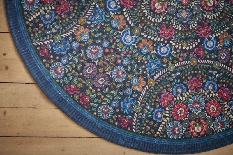 Pip Studio Runde Teppiche|Runde Teppich Il Ricamo by Pip Dunkel Blau