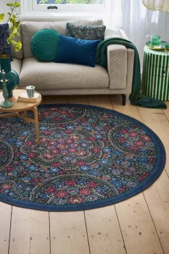 Pip Studio Runde Teppiche|Runde Teppich Il Ricamo by Pip Dunkel Blau