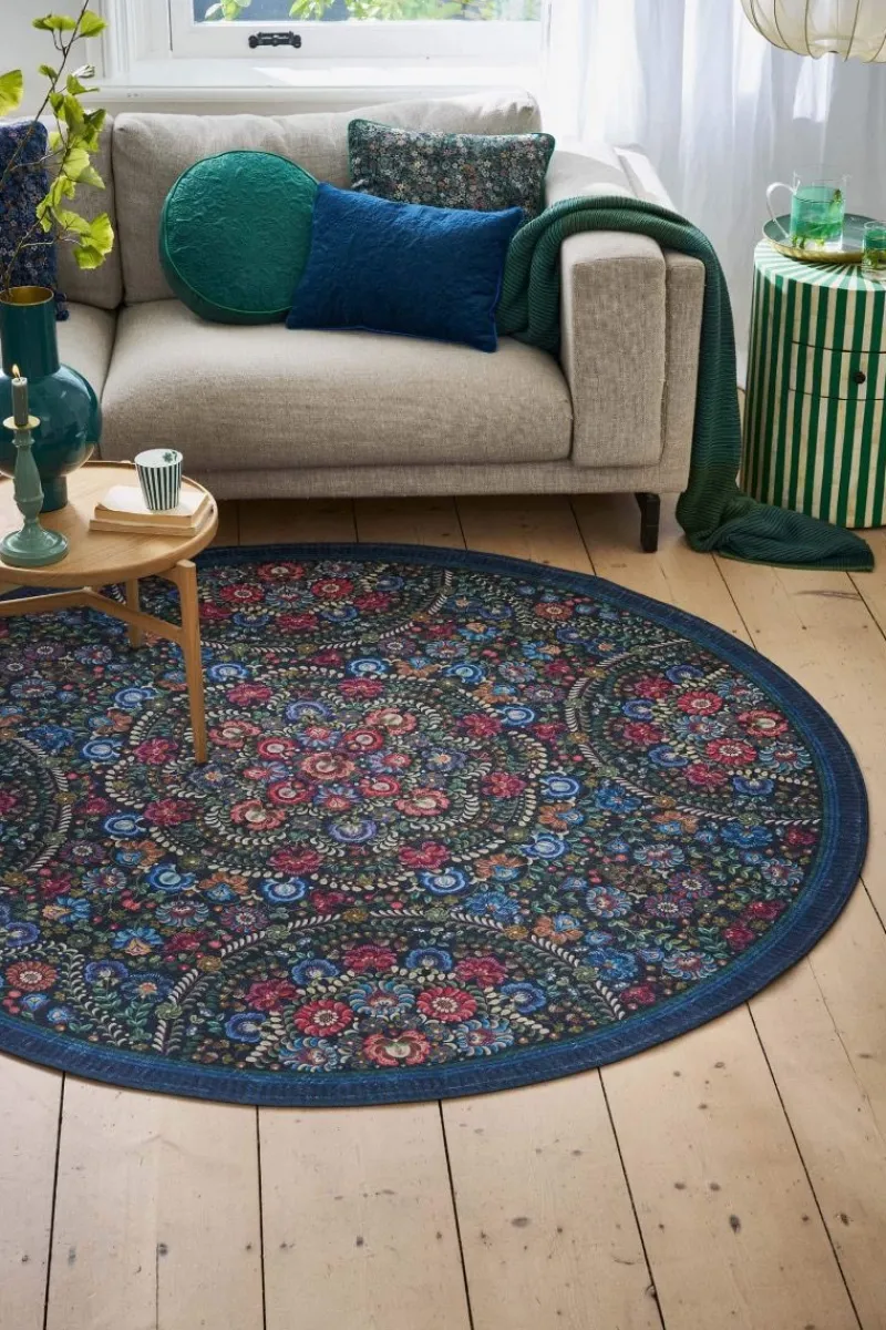 Pip Studio Runde Teppiche|Runde Teppich Il Ricamo by Pip Dunkel Blau