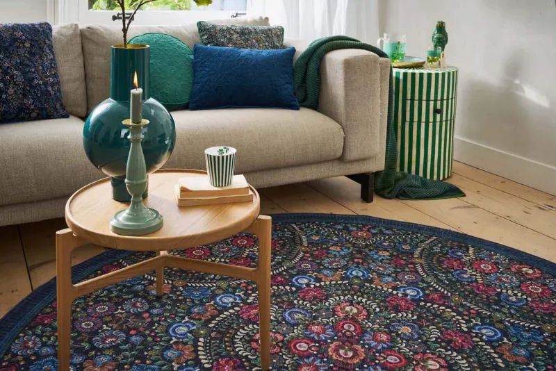 Pip Studio Runde Teppiche|Runde Teppich Il Ricamo by Pip Dunkel Blau
