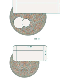 Pip Studio Runde Teppiche|Runde Teppich Il Ricamo by Pip Hell Blau