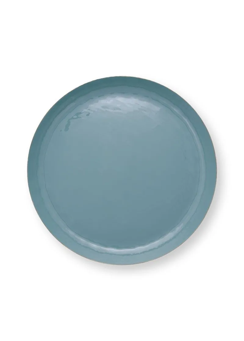 Pip Studio Schalen Und Tabletts|Obstschalen|Schale Emailliert Dunkelblau 50 Cm