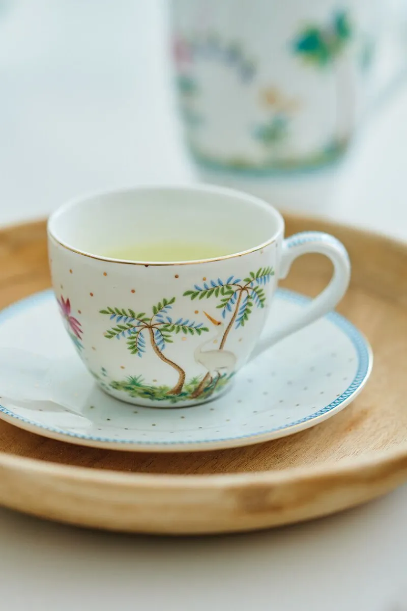 Pip Studio Porzellan Sets|Espresso Tasse|Set/2 Espresso Tassen & Untertassen Jolie Punkte Gold Blau