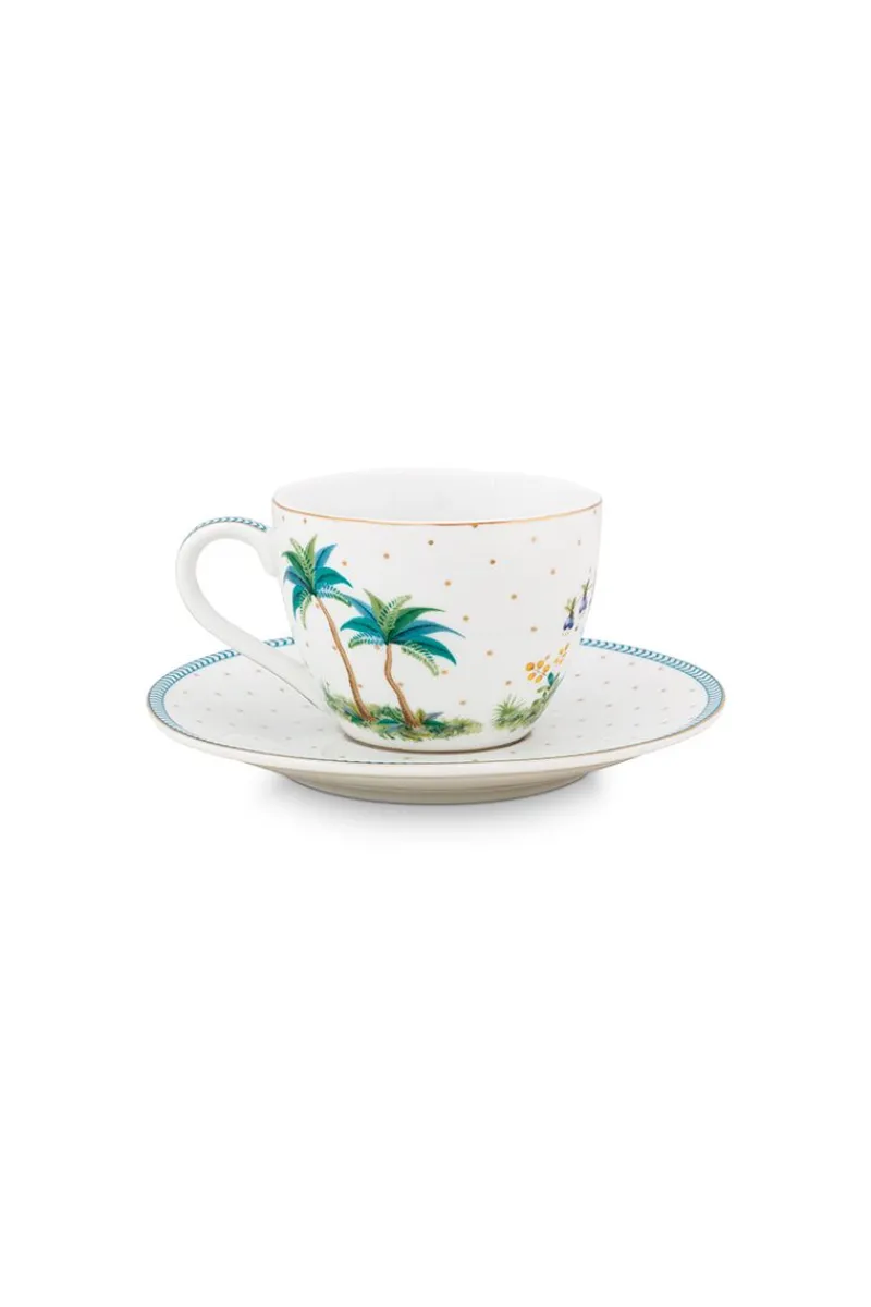 Pip Studio Porzellan Sets|Espresso Tasse|Set/2 Espresso Tassen & Untertassen Jolie Punkte Gold Blau