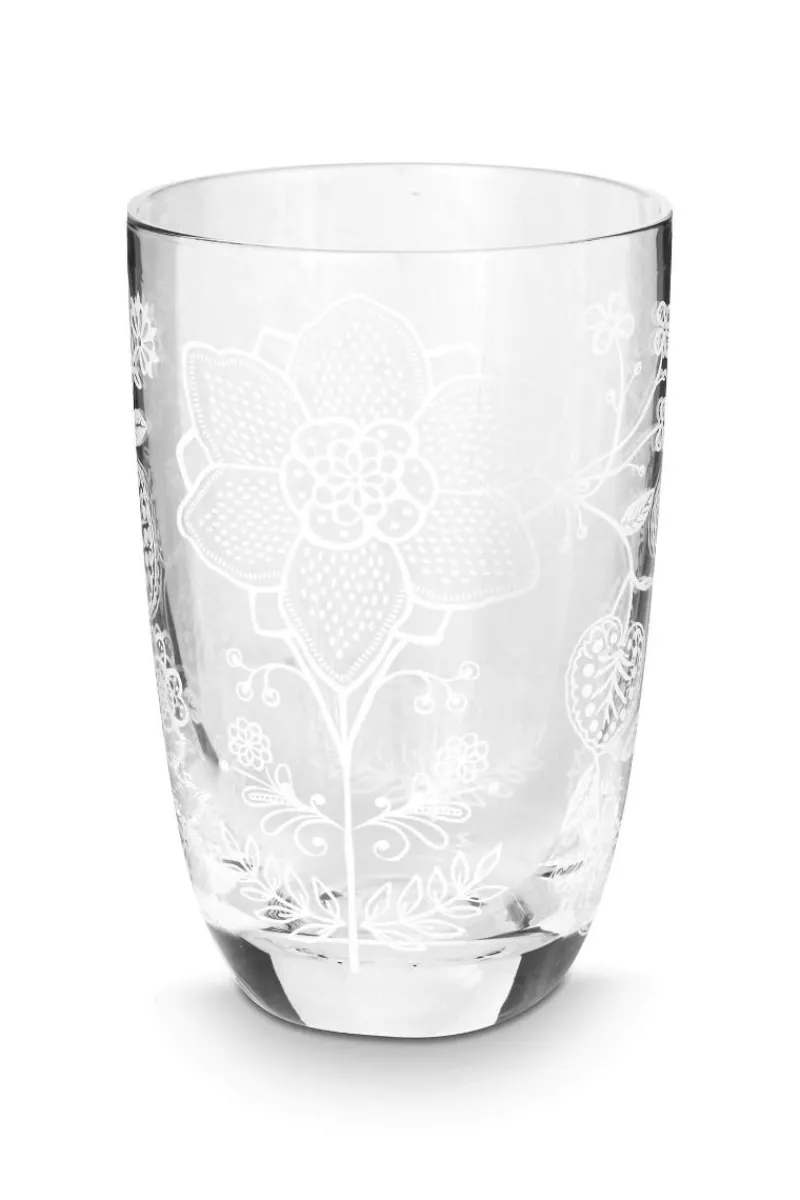 Pip Studio Longdrinkgläser|Set/2 Longdrinkgläser Blume Weiss