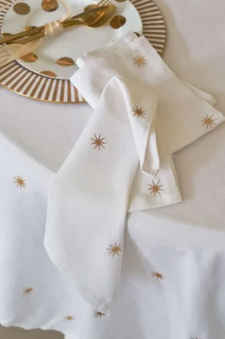 Pip Studio Weihnachten|Servietten|Set/2 Servietten Bestickung Sterne Gold