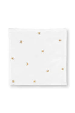 Pip Studio Weihnachten|Servietten|Set/2 Servietten Bestickung Sterne Gold