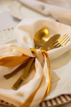 Pip Studio Weihnachten|Servietten|Set/2 Servietten Bestickung Sterne Gold