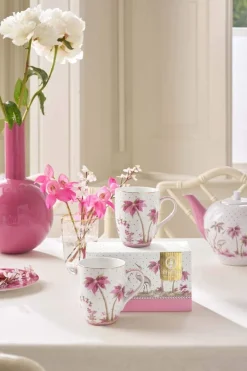 Pip Studio Porzellan Sets|Teetassen|Set/2 Tassen Gross Jolie Punkte Gold Rosa