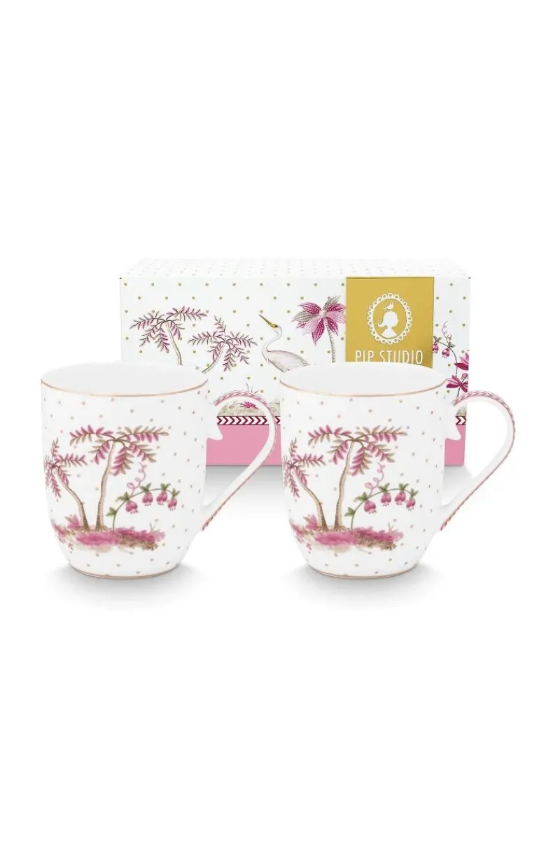 Pip Studio Porzellan Sets|Kaffeetassen|Set/2 Tassen Klein Jolie Punkte Gold Rosa