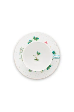 Pip Studio Porzellan Sets|Cappuccino Tasse|Set/2 Tassen & Untertassen Jolie Punkte Gold Blau