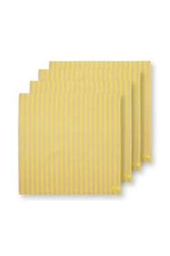 Pip Studio Servietten|Stripes Set/4 Servietten Gelb
