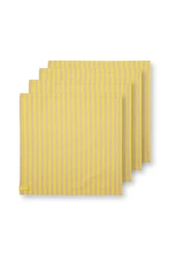 Pip Studio Servietten|Stripes Set/4 Servietten Gelb