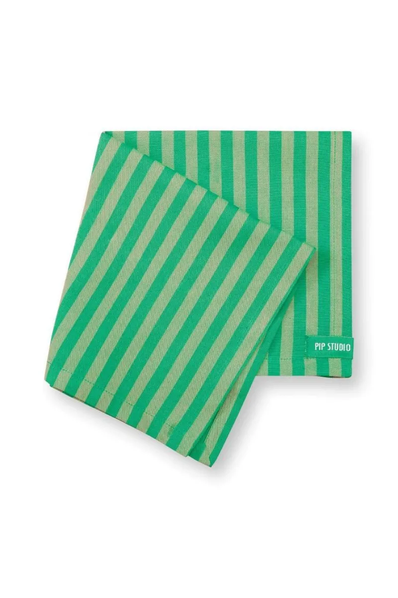 Pip Studio Servietten|Stripes Set/4 Servietten Grün